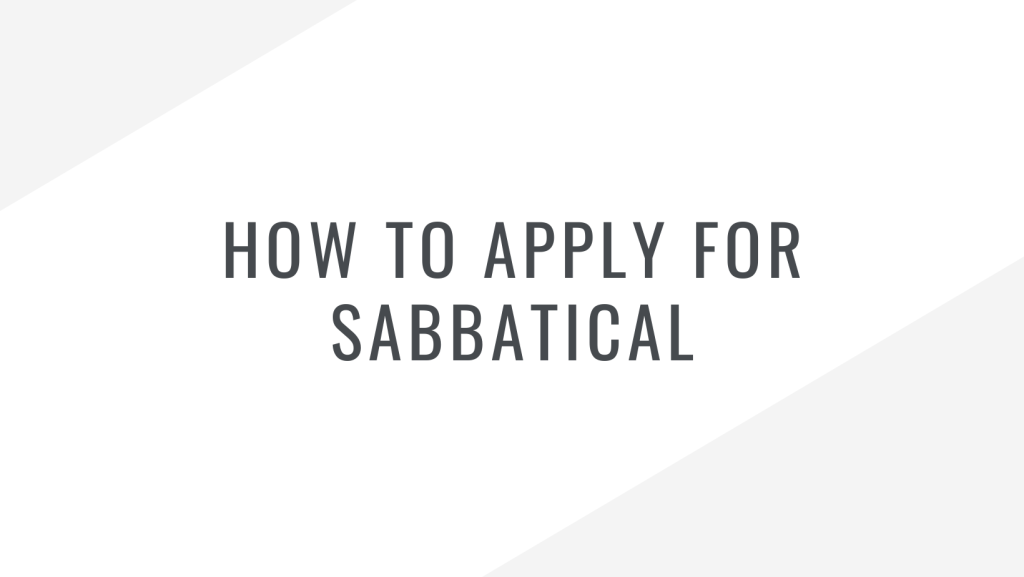 how to apply for sabbatical