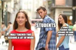 One Conversation I Am No Longer Having with My Students #SOL24 1 student sexism meme distracted boyfriend