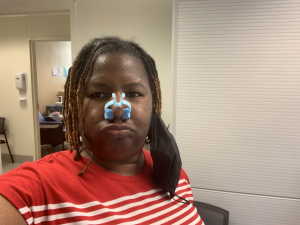 picture of yours truly with a blue nose clamp