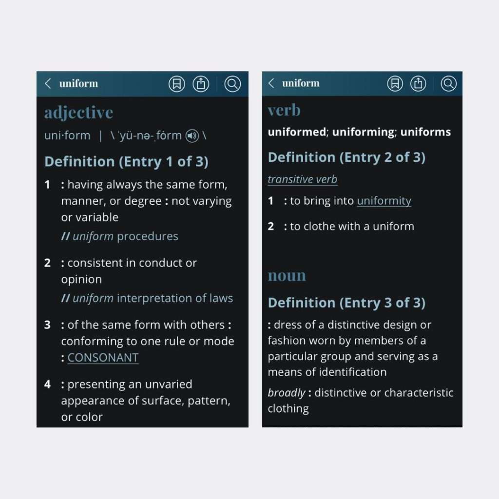 uniform definition 1